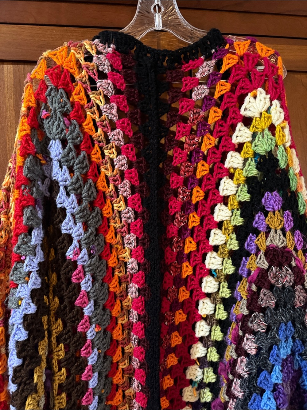 Bohemian Hexagon Oversize Open Front Chunky Cardigan Sweater - Picture 6 of 8
